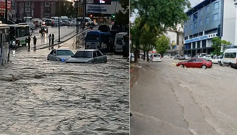 Ankara'da Şiddetli Sağanak Yağış Hayatı Olumsuz Etkiledi