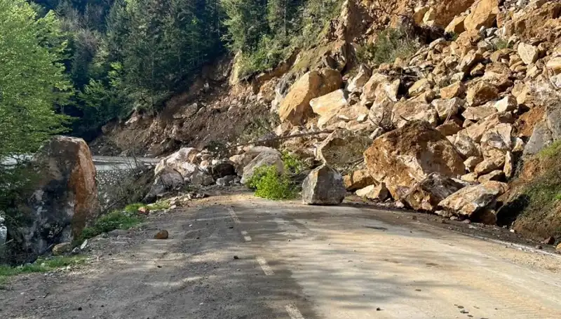 Giresun'da Şiddetli Heyelan: Yol Ulaşımına Kapandı, Vatandaşlar Endişeli